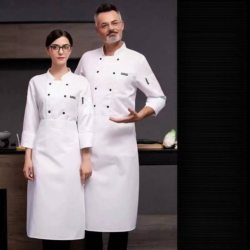 Men's Clothing chef work clothes long sleeved restaurant hotel chef clothes breathable_voghion.com