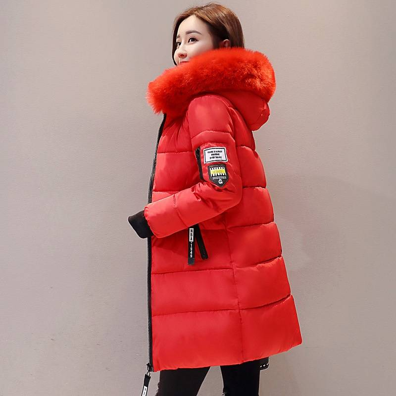Women's Clothing fashion mid length cotton coat women large size slim hooded jacket women cotton coat_voghion.com