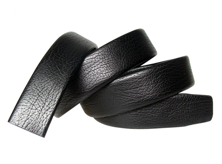 Men's Belts Buckleless Belt 3.6CM Men's Automatic Buckle Belt Two Layer Cowhide Transfer Film Leather Litchi Pattern Hemming Belt Strip_voghion.com