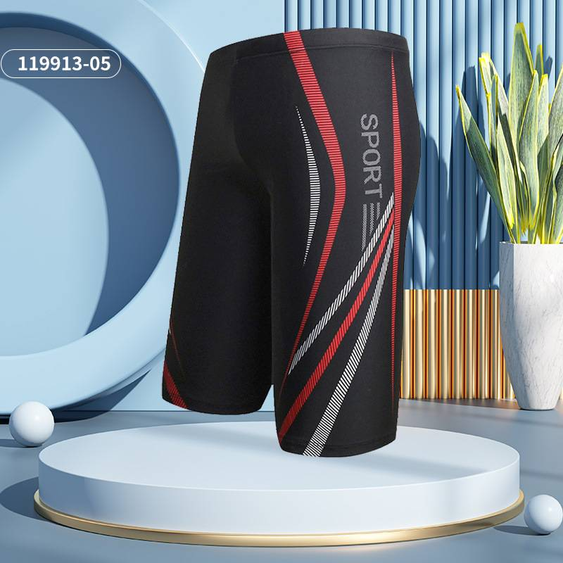 Men's Five-inch Swimming Trunks, Oversized And Stylish Printed Lace-up Swimming Trunks, Hot Spring Bathing Polyester Beach Shorts_voghion.com