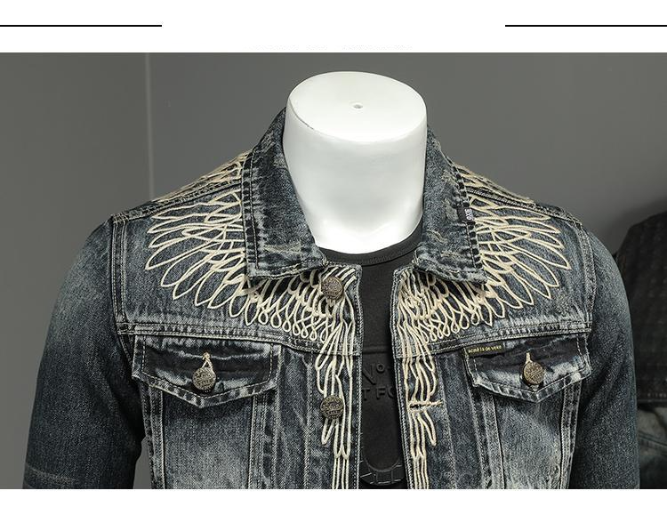 Herren Jeansjacke Retro Slim Fit Streetwear Motorrad Biker Mantel Für Den Täglichen Gebrauch Jeansjacken_voghion.com