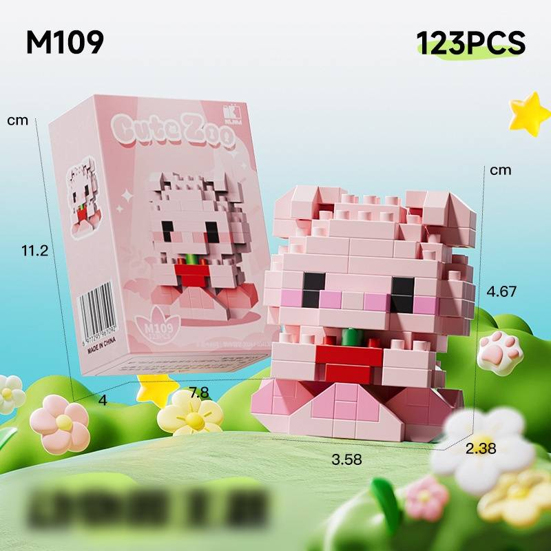 A Variety Of Animal Patterns Lego Animal Park Cartoon Cat And Dog Doll Building Mini Assembly Blocks Blind Box Matching Children's Toys Christmas Gift_voghion.com