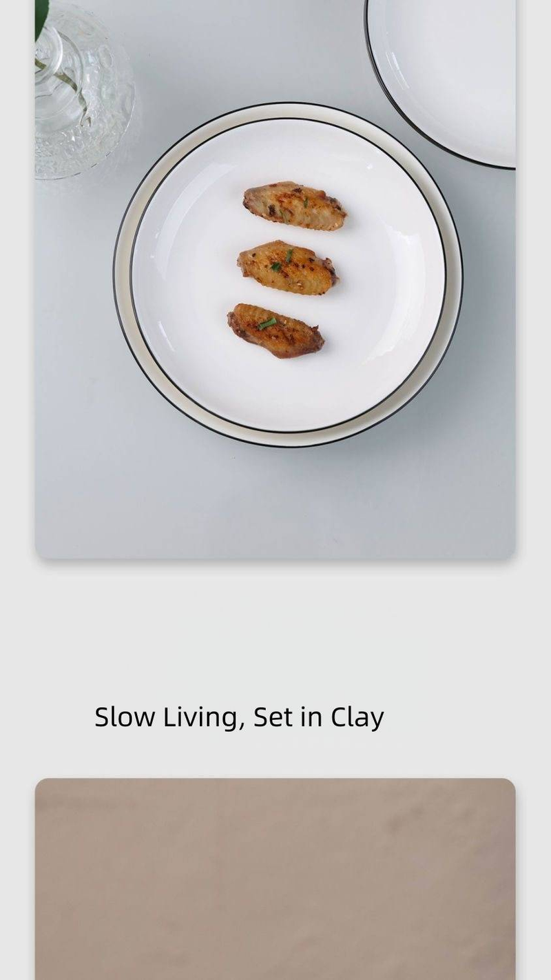 Premium Restaurant Quality 9 Or 10 Inch 23cm/25cm Ceramic Dinner Plate - American Ribbed, High-Fired, Scandinavian Style_voghion.com