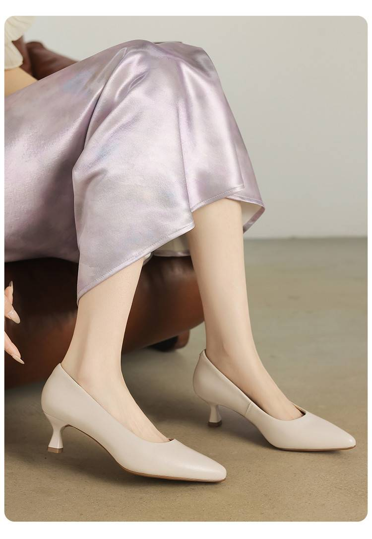 Cameido Women's Leather High Heels For Daily Commute - Comfortable & Stylish Work Pumps_voghion.com