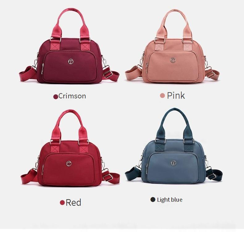 Damen-Umhängetasche, lässige Mini-Handtasche aus Nylon mit Reißverschlusstasche, stilvoll und geräumig für den täglichen Gebrauch (Pink, Schwarz, Lavendel, Grün)_voghion.com