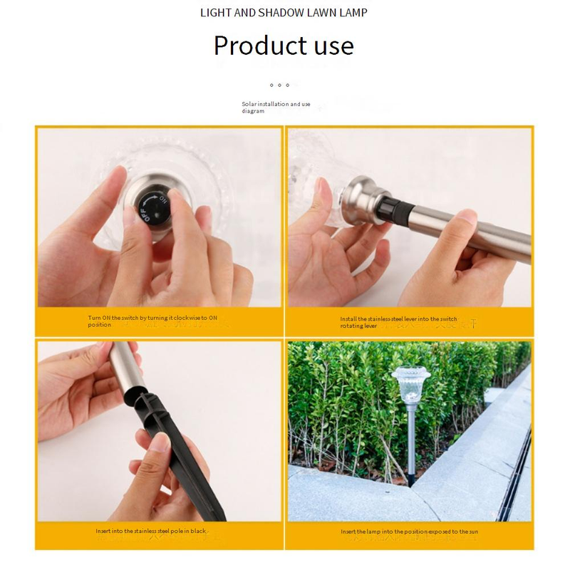 Solar-Rasenleuchten für den Außenbereich, wasserdichte Gartenleuchten mit Fußballmuster-Glas und bunter Kunststoff-Gitterabdeckung, warm_voghion.com