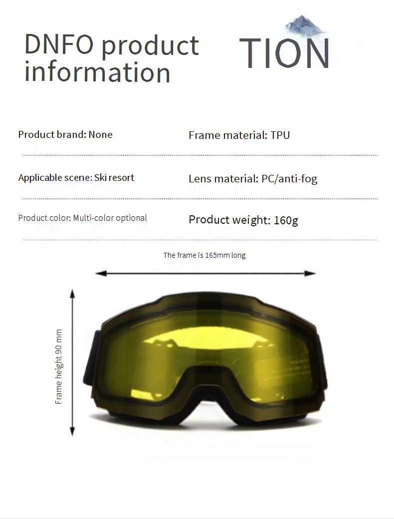 Dual-Layer Anti-Fog Ski Goggles For Adults – Windproof Snow Sports Glasses With Interchangeable Lenses (Multiple Colors)_voghion.com