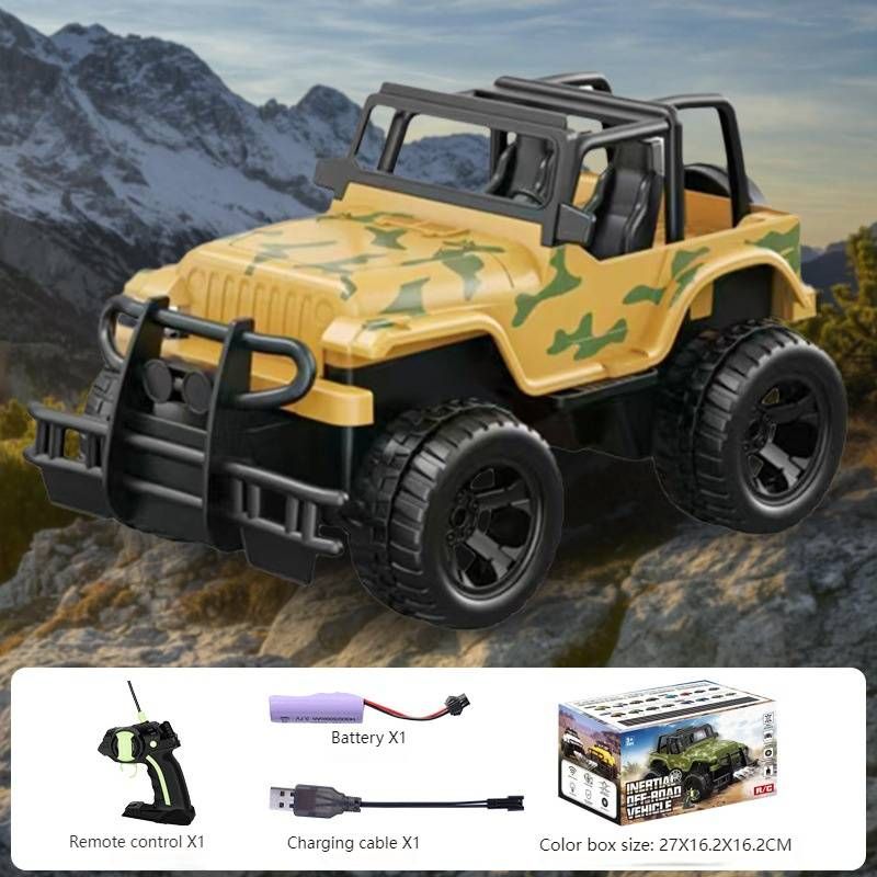 Jeep tout-terrain télécommandée 4x4 – Voiture télécommandée rechargeable avec phares à LED, drift et escalade pour enfants (jaune/blanc/bleu/rouge/camouflage)_voghion.com