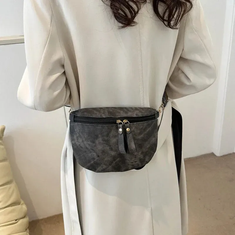 Borsa a tracolla da donna in pelle PU, elegante, con tracolla larga, tinta unita, marsupio alla moda, 250806_voghion.com