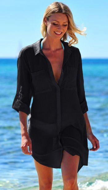 Frauen neue faltig tuch tasche taste strand vertuschung bikini hemd badeanzug strickjacke weibliche_voghion.com