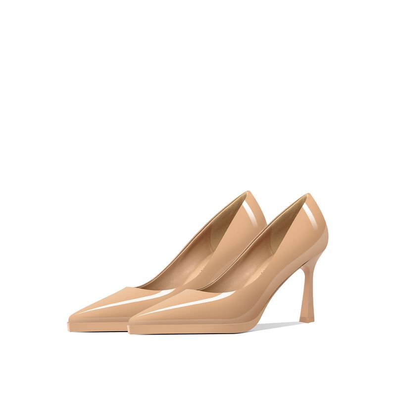 Scarpe con tacco alto color carne per donna, stiletto, autunno 2025, nuove, morbide, versatili, suola spessa, impermeabili, con plateau, eleganti da pendolare_voghion.com