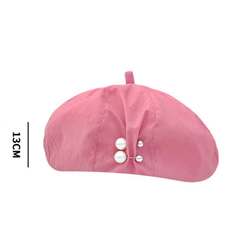 New Arrivals Pearl Berets for Women Girls Thin Cotton Solid Color Octagonal Hat Korean Fashion Versatile Painter Ladies Grace Newsboy_voghion.com