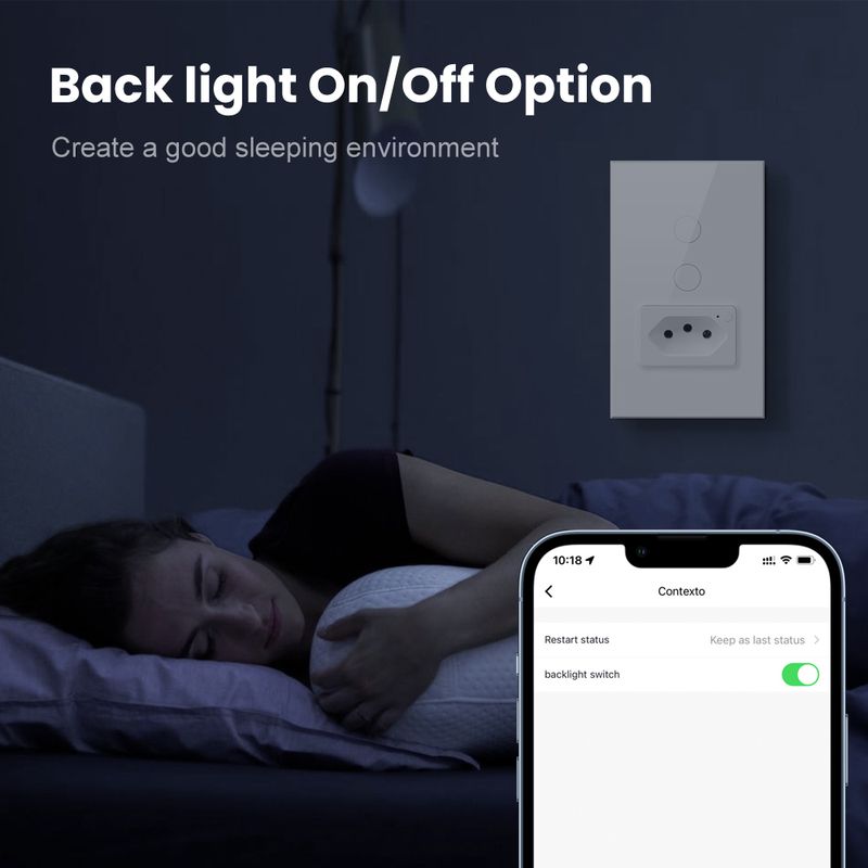 AVATTO Tuya Brazilska WiFi vtičnica, pametno stensko stikalo s senzorjem na dotik, deluje z Alexa Google Home_voghion.com
