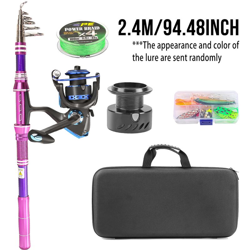 Direkt Angelausrüstung Set Kohlefaser Köder Teleskop Reise Tragbare Casting Sea Rod Spinning Reel_voghion.com