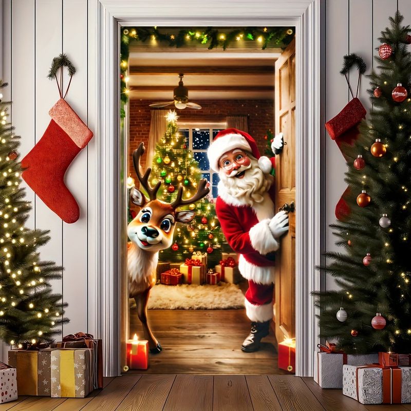 Hot Sale Christmas 2D Door Party Decoration Banner_voghion.com