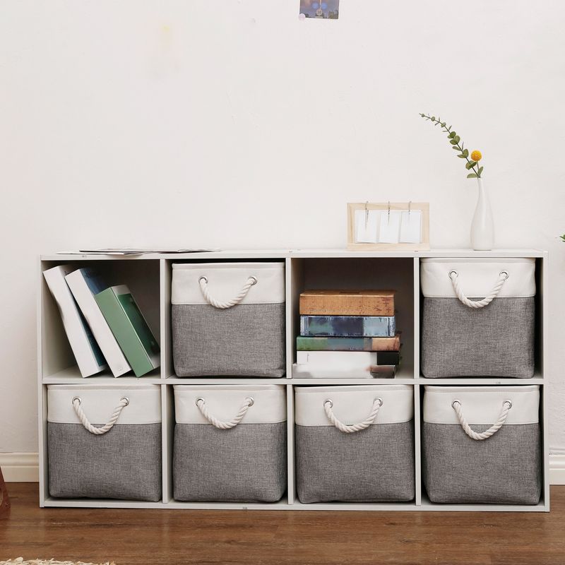 6pcs Cubic Storage Box, Foldable Storage Box, Foldable 33.02x33.02x33.02 Cm Cubic Storage Box For Wardrobe, Durable Rope Pull Handle Cubic Storage Box_voghion.com