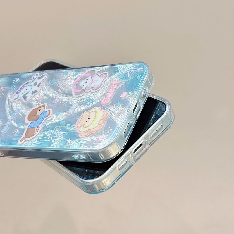 Feather yarn niche cartoon for iPhone15Pro Japan and South Korea 13promax 12Pro phone case 14pro_voghion.com