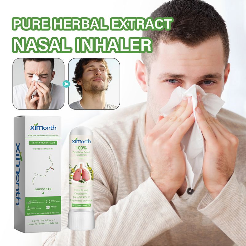 Inalador nasal Ximonth Pure Herbal Extract, alivia a irritação nasal, limpa as vias nasais, cuida da saúde do corpo e respira_voghion.com