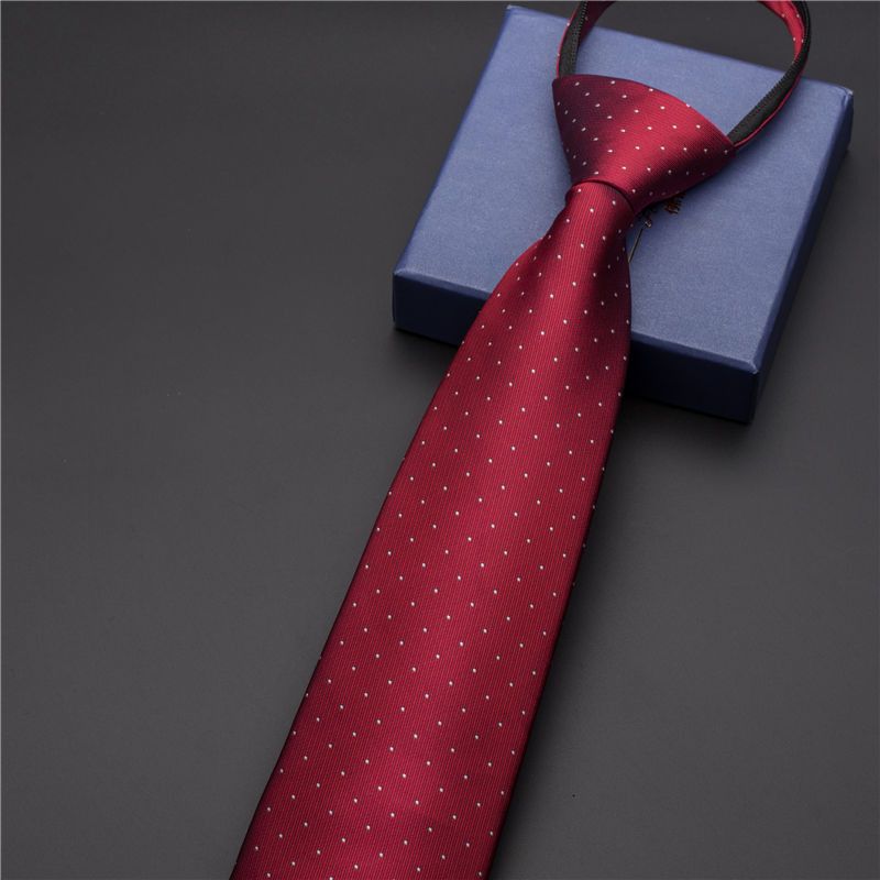 Unisex Black men's tie Striped Blue Business tie Lazy zip tie_voghion.com