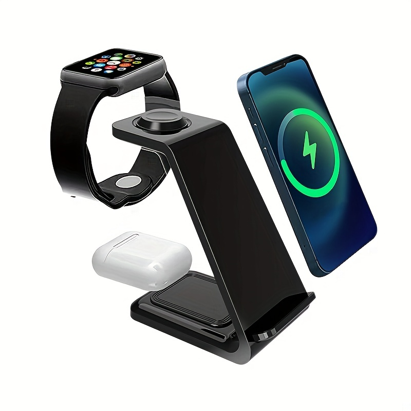 Suport pentru încărcător fără fir magnetic 3 în 1, suport pentru stație de andocare de încărcare rapidă 15W compatibil cu iPhone 14/13/12 Pro Max_voghion.com