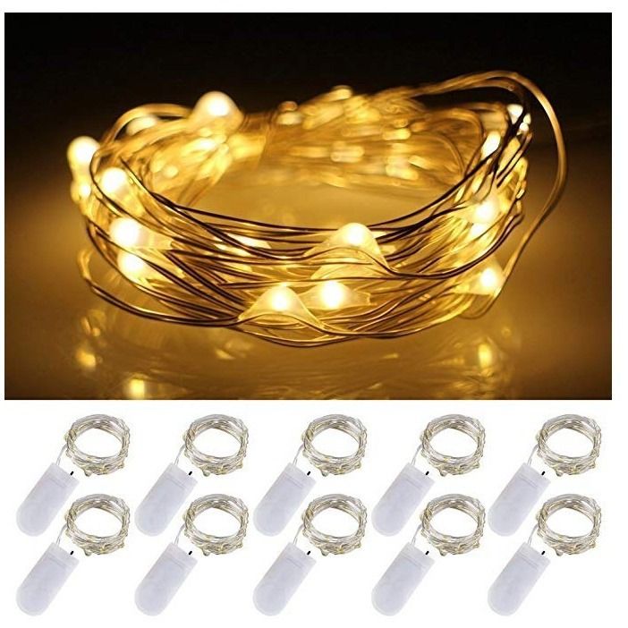 LED Cake Bouquet Box Decoration Light Strip Small Colorful Button Copper Wire String Lights Gift_voghion.com