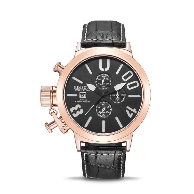 KIMSDUN Orologio da uomo con cinturino a quadrante grande Orologio impermeabile sportivo multifunzionale a tre occhi a sei pin_voghion.com