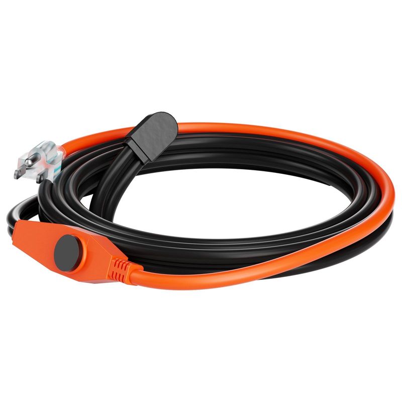 Pipe Heating Cable 6FT 7W/FT Heat Tape For Pipes With Built-in Thermostat_voghion.com
