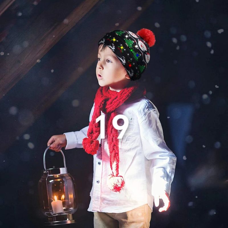 2024 Nieuwe Jacquard LED Wollen Herfst/Winter Warme Gebreide Kerstmuts_voghion.com