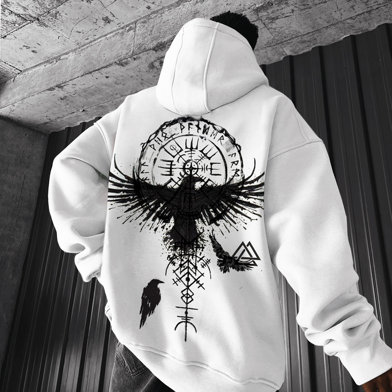 Herenkleding Losse herenmode hoodie met totemprint_voghion.com