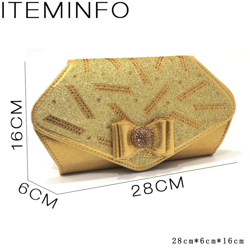 Damenschuhe Große Damenschuhe Schuhe für Geburtstagsfeiern Kleiner Keilabsatz Schuhe mit dicker Sohle und gleichem Design Clutch Bag Diamond Flower_voghion.com