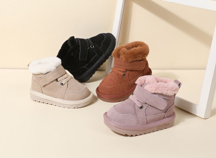 Neu Winter Schnee Stiefel Unisex Leder Nette Jungen Mädchen Warme Baumwolle Kinder Turnschuhe Weichen Boden_voghion.com