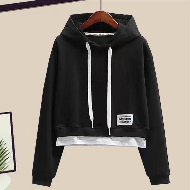 Women's Clothing Small Autumn And Winter Casual Fashion Suit Plus Velvet And Thickened Hooded Sweatshirt And Sweatpants Two Piece Suit_voghion.com