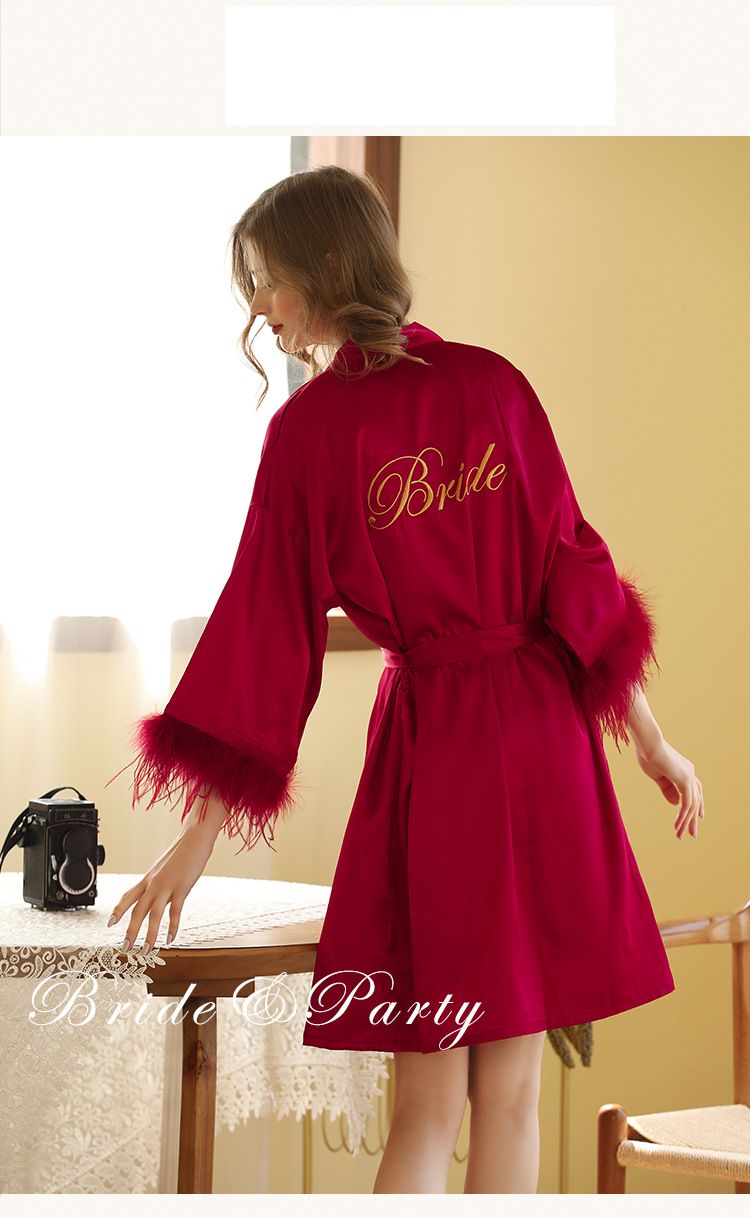 Frauen robe Hochzeit make-up satin eis seide robe_voghion.com