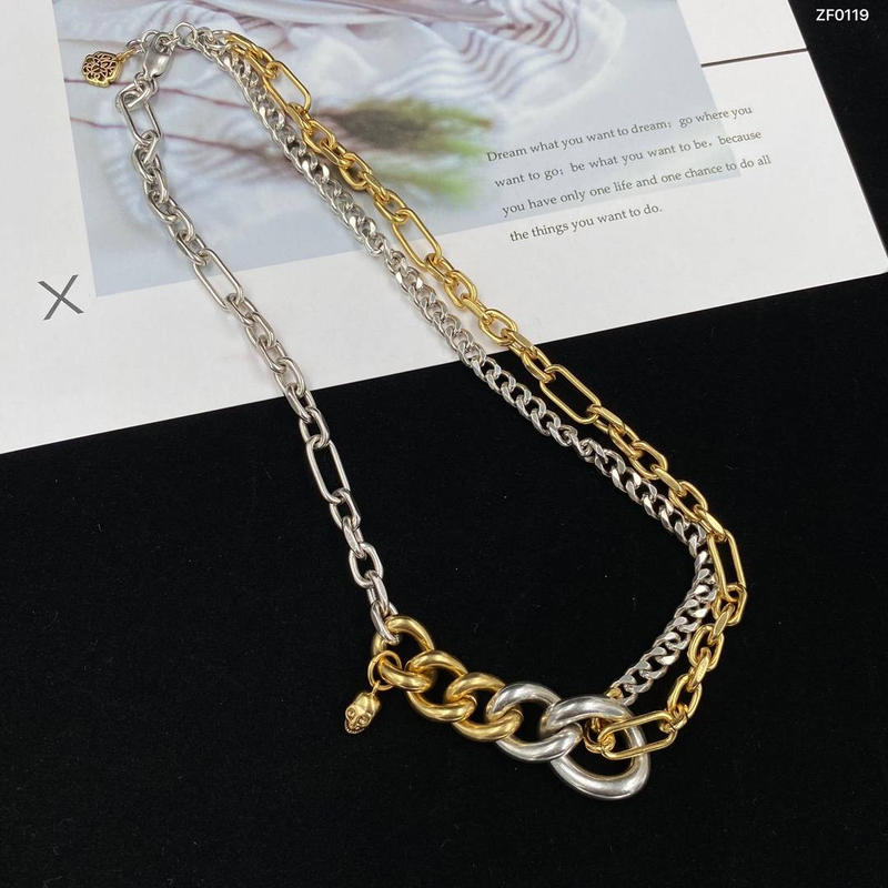 Hot selling necklaces Trendy ladies fashion single gift box set high quality double thick and thin chain simple personality beautiful luxury_voghion.com