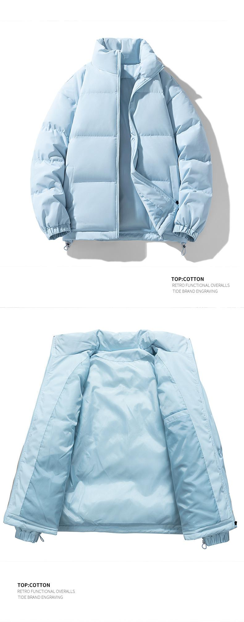 Trendy Stehkragen Pufferjacke für Männer und Frauen 2024 Winter Neuer verdickter Daunenmantel Warme und stilvolle Paarkleidung_voghion.com
