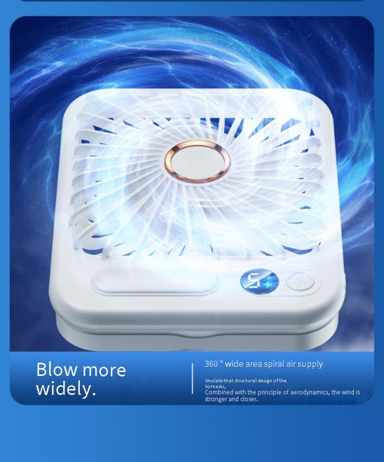 Desktop-Ventilator USB wiederaufladbarer Lichtton Mini-Büro-Studentenwohnheim Kleiner tragbarer Nachttischventilator_voghion.com