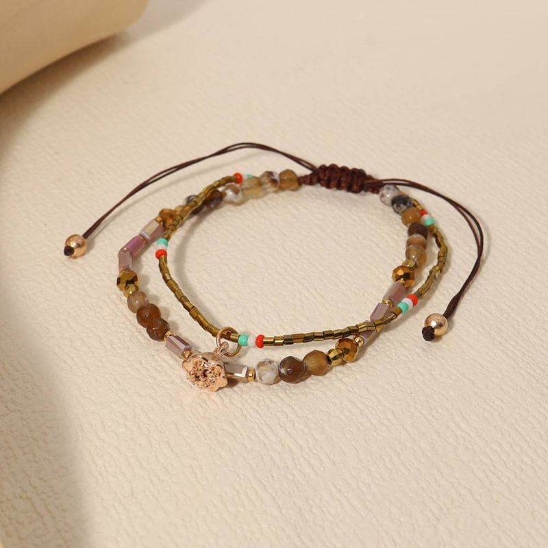 Women's Bohemian Beaded Bracelet Set - Layered Handmade Ethnic Bracelets For Travel, Vacation, And Festival Accessories_voghion.com