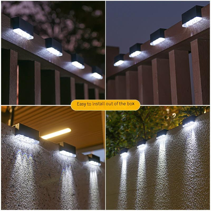 Luci solari per gradini da esterno, luci per scale da giardino con 3 LED, illuminazione impermeabile per recinzioni, scale, ringhiere, muri e vialetti (luce bianca)_voghion.com