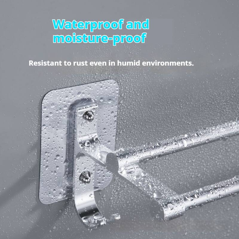 Zapatero de pared ajustable: organizador expandible de 2 niveles para baño, dormitorio y sala de estar (sin taladros, aluminio inoxidable, plateado/negro)_voghion.com
