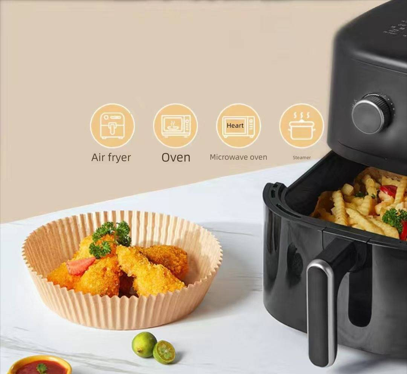 Air Fryer Special Oil-Absorbing Disposable Paper Round Tray For Oven Baking_voghion.com