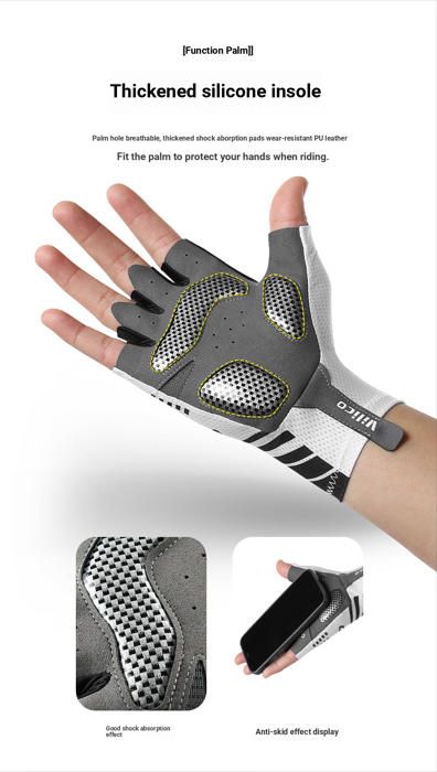 Guanti da ciclismo per esterni, da strada, con mezze dita, antiurto, resistenti all'abrasione, con protezione solare, traspiranti, per sport, fitness e pesca_voghion.com