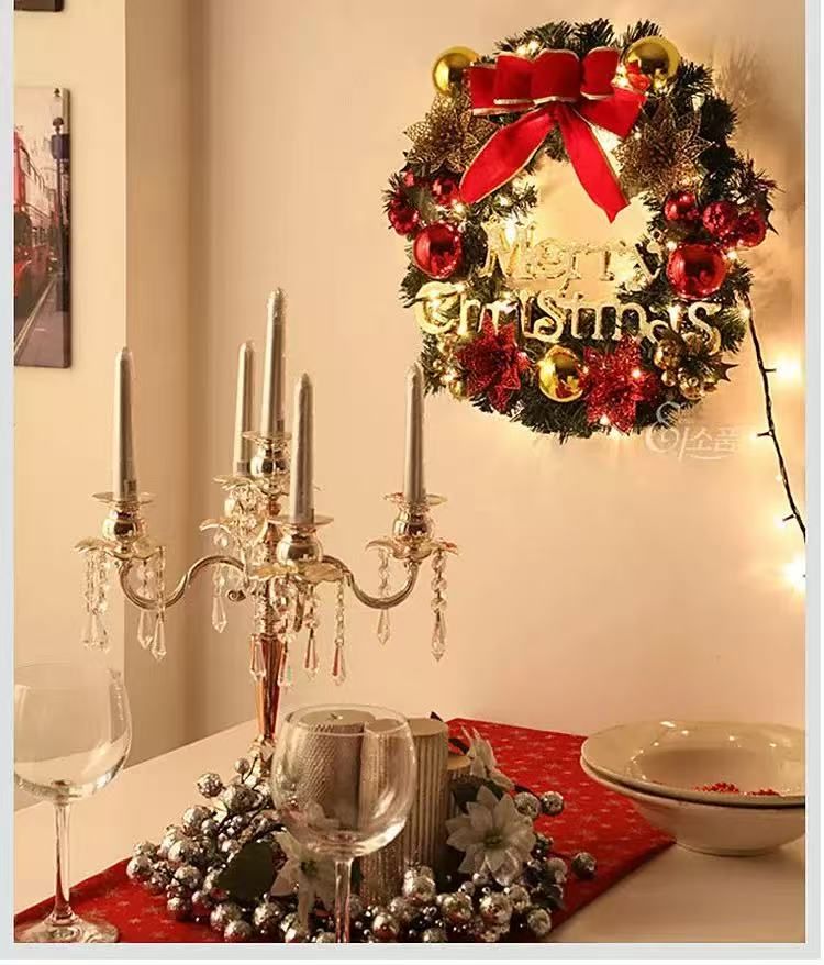 30 cm Weihnachtskranz, künstlicher Blumenkranz für Schaufenster und Türen, Weihnachtsdekoration für Einkaufszentren._voghion.com