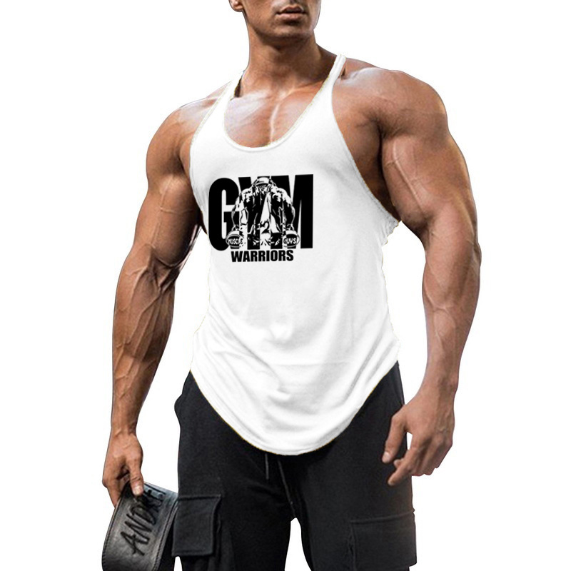 Canotta fitness in cotone GYM WARRIORS Camicia sportiva con spalline sottili Deep Dig_voghion.com