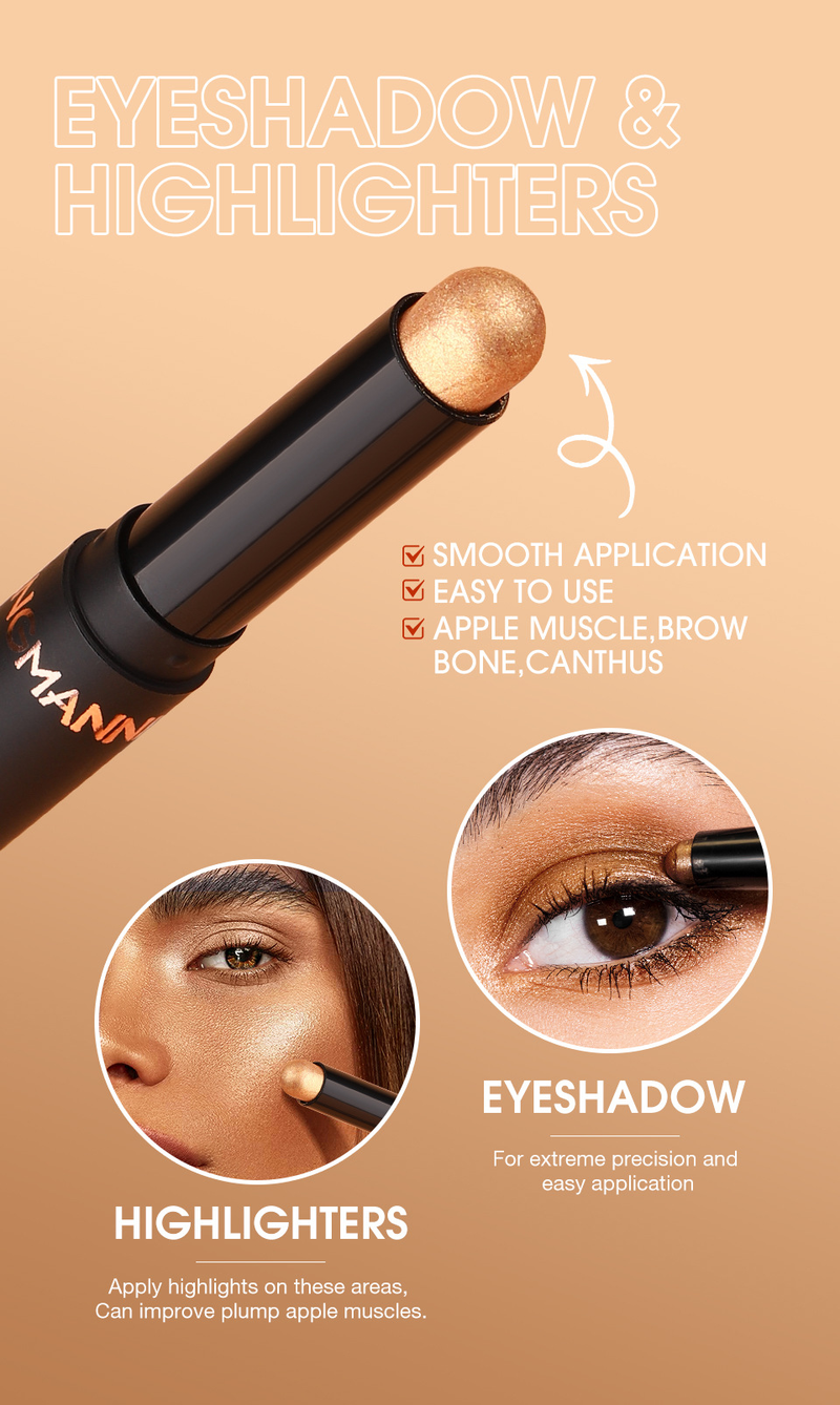 Wasserfester, perlmuttartiger, matter Lidschattenstift, anhaltender Blitz, Schimmer, goldener Lidschattenstift, Eyeliner-Stick, ma_voghion.com