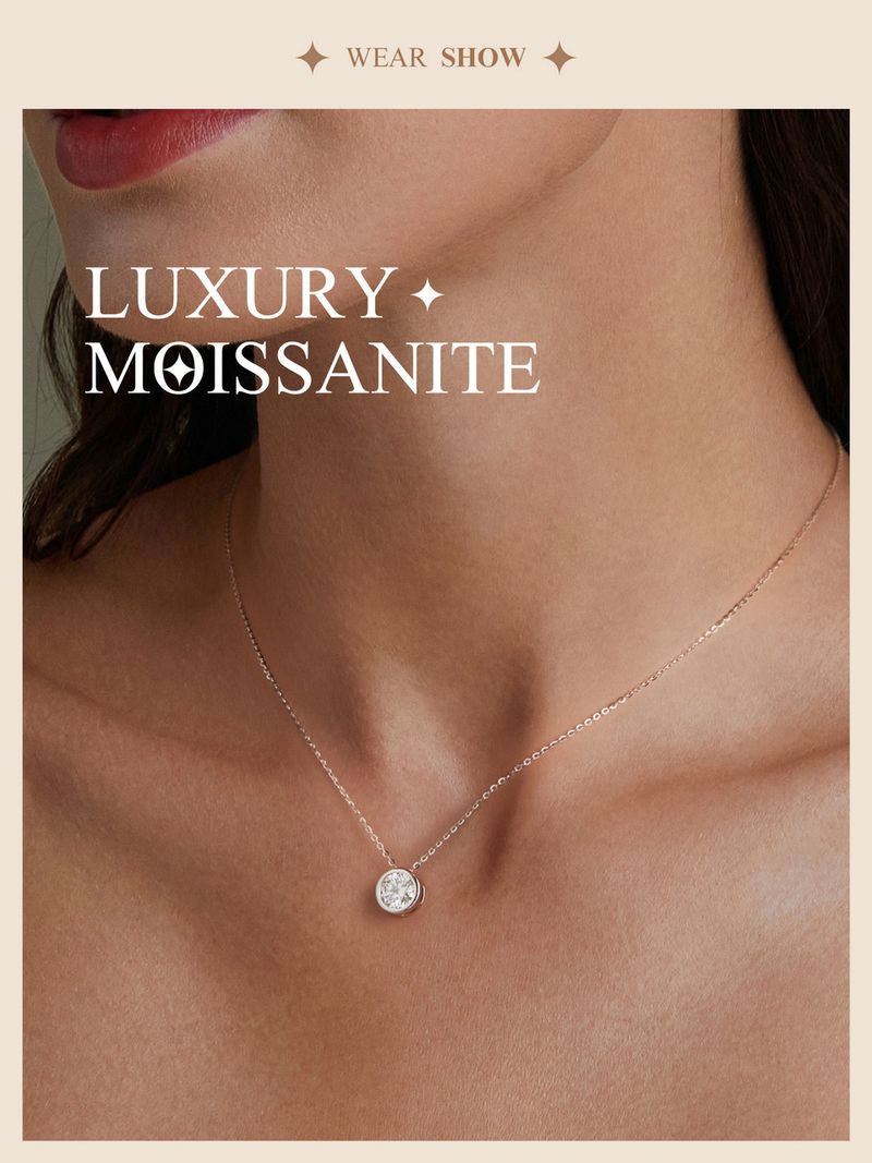 Nuovi arrivi 2025 BAMOER 1 carati Bazel Moissanite D colore VVS1 Collana con diamanti coltivati in laboratorio per donna Sterling Silver Wedding Jewelry_voghion.com