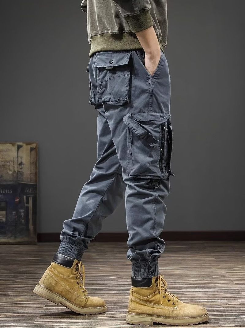 001 Chaolun - Pantalones deportivos multibolsillos para hombre, estilo americano, estilo cargo transfronterizo, para exteriores, estilo paracaidista_voghion.com