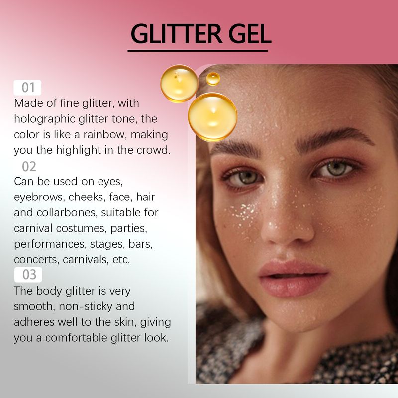 Jaysuing bleščeči gel serija z diamantnimi bleščicami za telo in obraz ustvari sijoč tridimenzionalni make-up_voghion.com