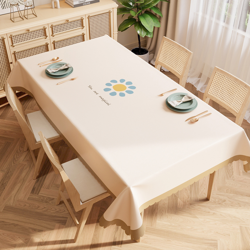 Wasserdichte, ölbeständige und waschfreie Tischdecke für den Schreibtisch, rechteckige Esstischdecke, leichte, luxuriöse PVC-Teetischset-Tischdecke_voghion.com