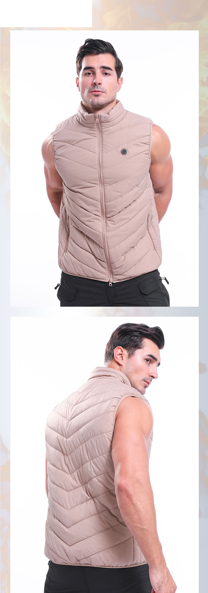 Herrenbekleidung Smarte Herren-Camouflage-Outdoor-Sportweste, modische USB-Dreigang-Temperaturregelung, warme Heizweste_voghion.com
