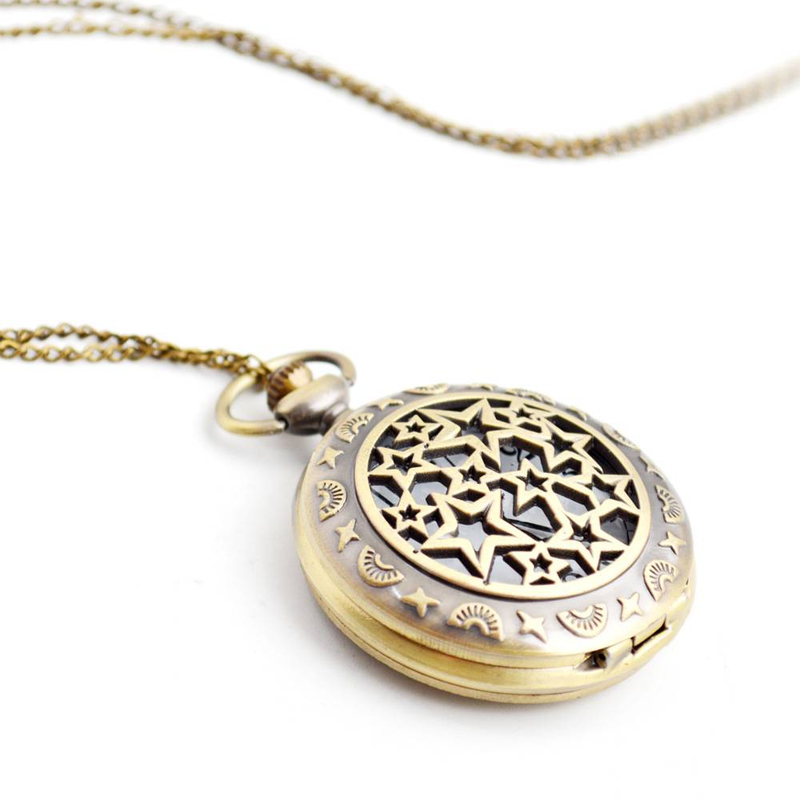 Grande orologio da tasca al quarzo pentagramma Orologio da tasca casual al quarzo da donna_voghion.com